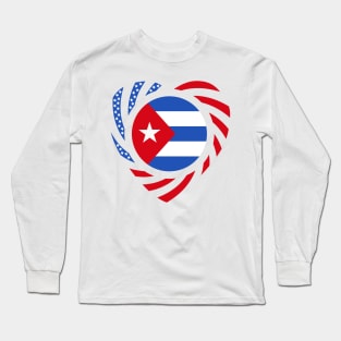 Cuban American Multinational Patriot Flag (Heart) Long Sleeve T-Shirt